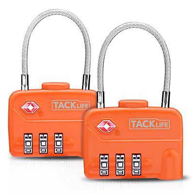 Tacklife HCL1A   Gepäckschloss, Vorhängeschloss mit 3 Zahlenstellen im Doppelpack für 4,99€ (statt 11€)   Prime