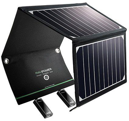 RAVPower RP PC008   16W Solar Ladegerät mit 2 iSmart USB Ports für 33,99€ (statt 46€)