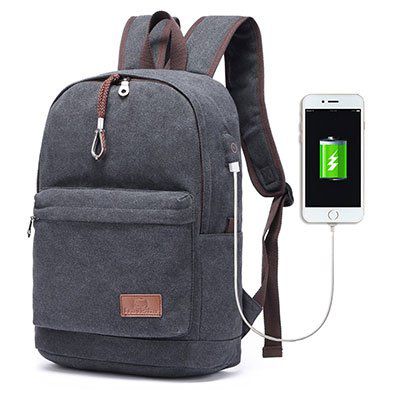 Travistar   leichter Canvas Rucksack mit USB Ladeport für 18,39€ (statt 23€)