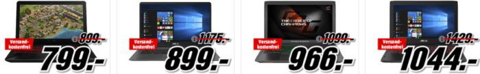 Media Markt Asus Tiefpreisspätschicht: günstige Notebooks, PCs und Grafik Karten