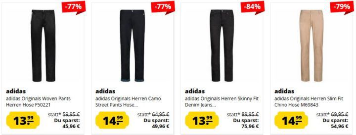 SportSpar: Adidas Herren Hosen ab 13,99€