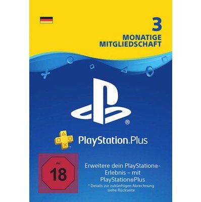 Sony PlayStation Plus 3 Monate Mitgliedschaft als Downloadcode für 15,99€