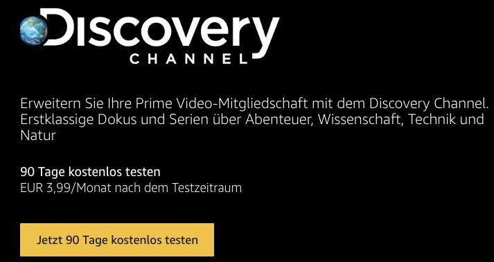 3 Monate Discovery Channel, Cirkus und Filmtastic gratis für alle Amazon Prime Mitglieder