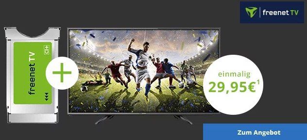 48 Zoll Dyon Fernseher für 29,95€ + CI+ Modul + freenet TV (DVB T2) 3 Monate gratis   danach dann 17,99€ mtl.