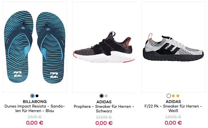 Preisfehler: Schuhe für 0€ bei Planet Sports zzgl. 2,95€ VSK