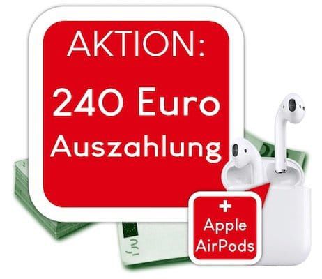 Vodafone DataGo L mit 12GB LTE für 27,49€ mtl. + 240€ Cashback + Apple AirPods gratis