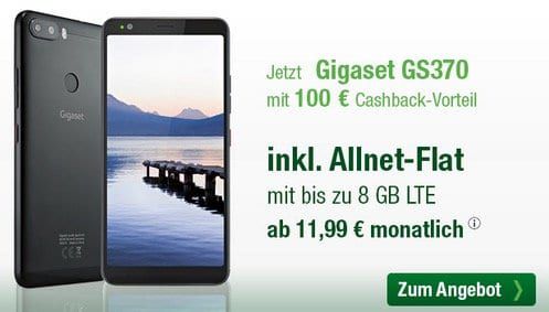 Gigaset GS370 für 19,99€ + 100€ Cashback + o2 Allnet Flat mit 2GB LTE für 13,99€ mtl.