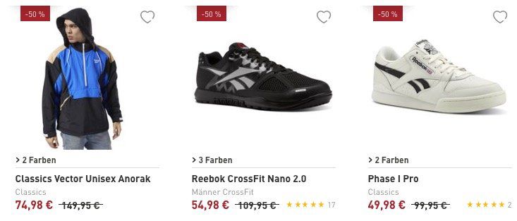 reebok 40 prozent