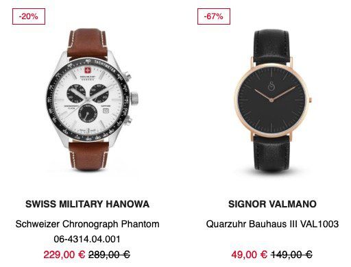 Valmano Outlet mit 20% Gutschein auf Schmuck und Uhren   z.B. Citizen Solaruhr Eco Drive Elegant für 127,20€ (statt 199€)