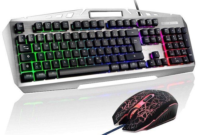 FLAGPOWER Gaming Tastatur & Maus im Bundle mit LED Beleuchtung für 14,99€ (statt 30€)