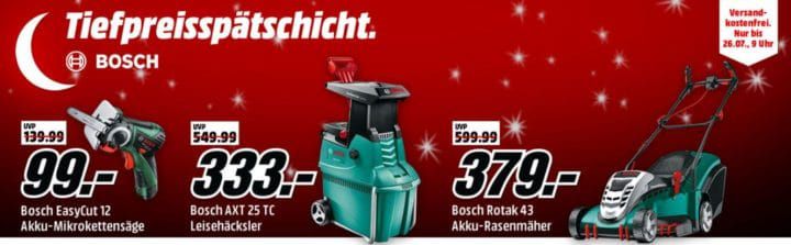 Media Markt Bosch Tiefpreisspätschicht: günstige Garten  u. Werkzeuge, Haushalt & Bad Artikel