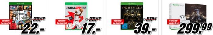 XBOX ONE S 1TB + 4 Top Games für  277€ uvm. im Media Markt Dienstag Sale