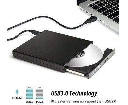 Blingco externer CD/DVD RW Brenner mit USB 3.0 für 12,49€ (statt 24,99€)