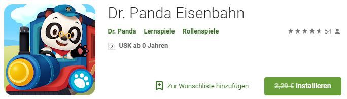 Dr. Panda: Eisenbahn (Android/iOS) kostenlos statt 2,29€