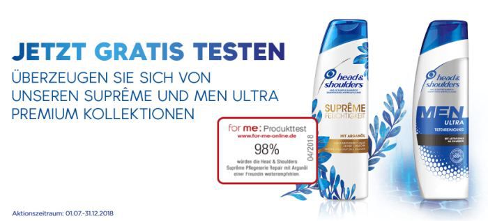 Head & Shoulders Aktionsprodukte gratis