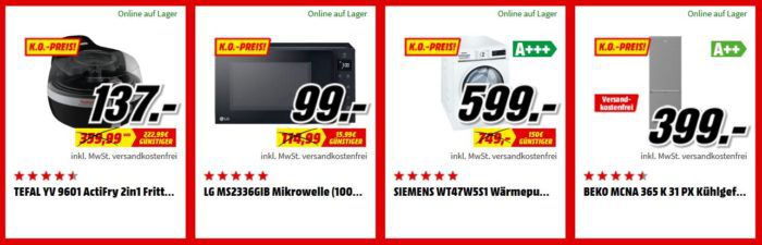 Media Markt FAN OUTLET Special: z.B. BEKO MCNA Kühlgefrierkombination für 399€ (statt 503€)