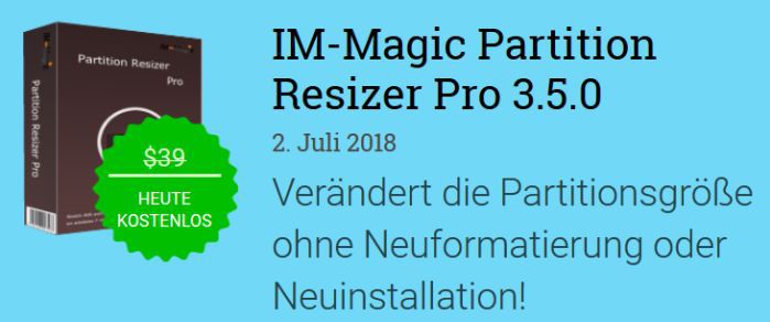 IM Magic Partition Resizer Pro 3.5 (Vollversion, Windows) gratis statt 39€