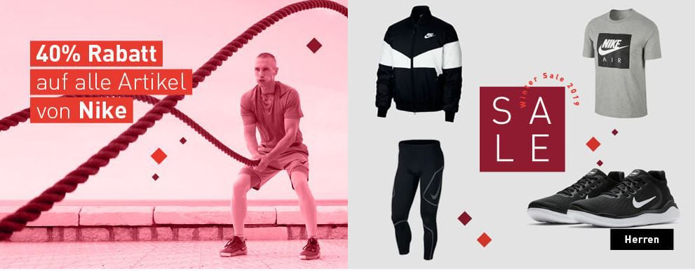 MySportswear: 40% auf die Marken NIKE und Under Armour + kostenloser Versand und Rückversand