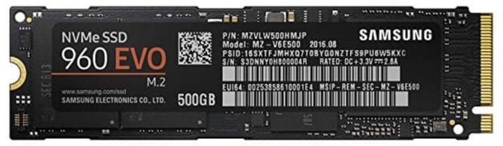 Samsung 960 EVO 500 GBSSD NVMe M.2 für 119€ (statt 160€)