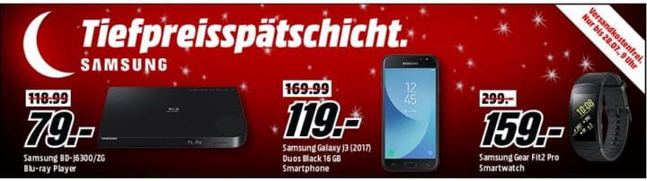 Media Markt Samsung Tiefpreisspätschicht : günstige Phones, Fernseher & Audio, Smartwatches und Haushaltsgroßgeräte
