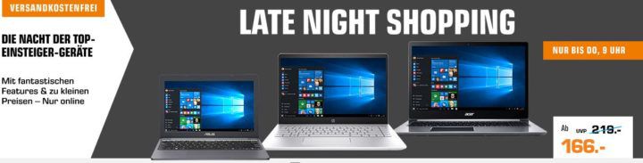Saturn Late Night Notebook PC Sale: Notebooks ab 166€   PCs ab 255€