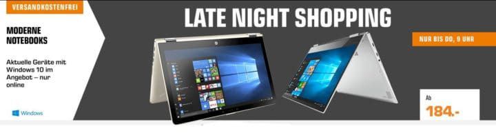 Saturn Late Night Shopping: günstige Notebooks   z.B. ASUS T102HA Convertible für 399€ (statt 450€)