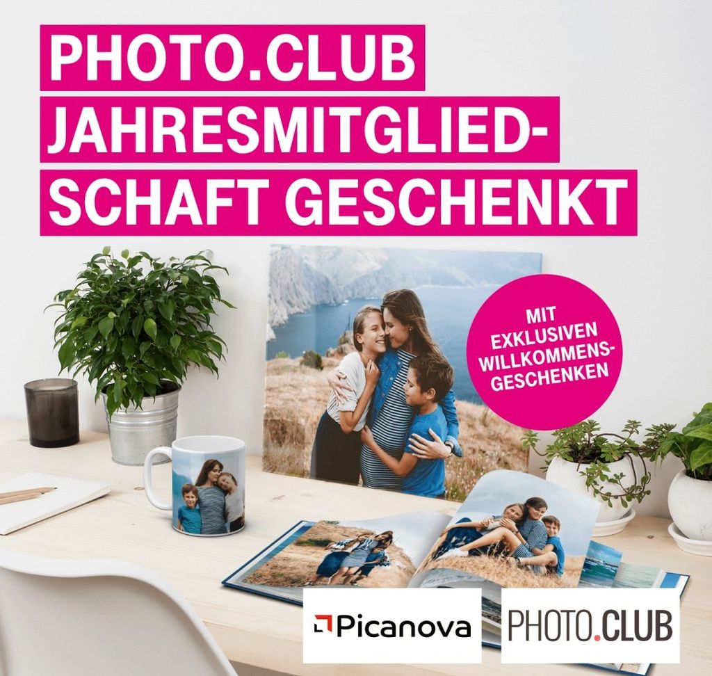 Nur für Telekom Photo.Club Jahresmitgliedschaft (Wert 49€) geschenkt