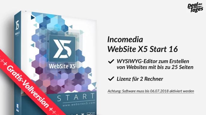 WebSite X5 Start 16 (Vollversion, Windows) gratis