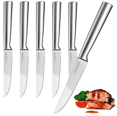 Homgeek   6tlg. Steakmesser Set (13cm, Cromargan) für 13,79€ (statt 23€)