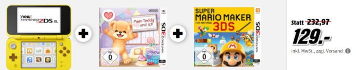 NEW 2DS XL Pikachu Edition + Mein Teddy + Super Mario Maker für 129€ uvm. im Media Markt Dienstag Sale