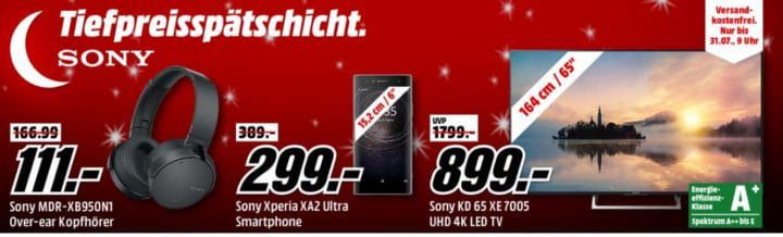 Media Markt SONY Tiefpreisspätschicht   günstige TV & Audio, Smartphones, Foto & Zubehör