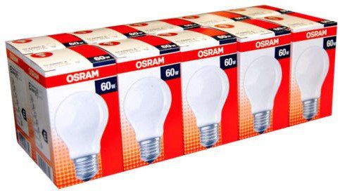 10x Osram Glühbirnen (25W 40W 60W 75W 100W) in E27 klar & matt für 4,98€ (statt 10€)