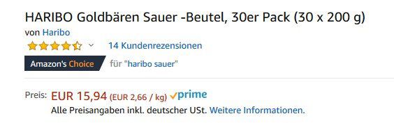 30er Pack Haribo Goldbären Sauer für 15,94€ (statt 26€)