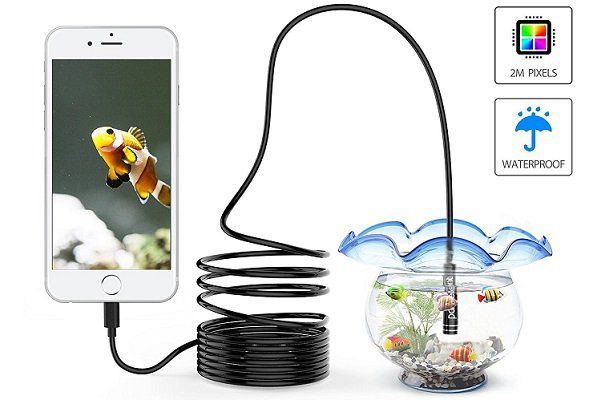 Pancellent   5m wasserdichtes Endoskop mit 2MP Kamera für 11,99€ (statt 23€)