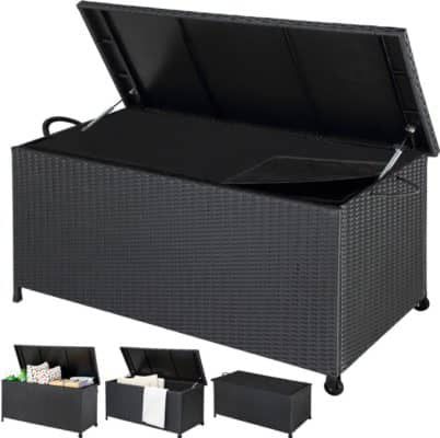 Polyrattan Auflagenbox 122x56x61cm mit Griffen und Rollen für 99,95€ (statt 140€)