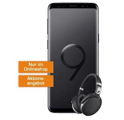 TOP! Samsung S9 Plus inkl. Sennheiser HD 4 für 99€ (statt 685€) + Vodafone o. Telekom Flat mit 2GB für 26,99€ mtl.