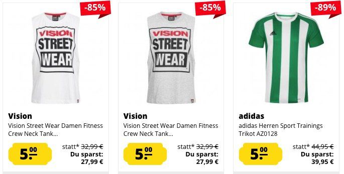 Knaller! Über 500 Artikel für je 5€ (adidas, Jako, Puma, ...) zzgl. VSK bei SportSpar