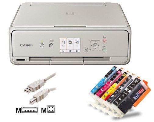 Canon Pixma TS5053 Tintenstrahl Drucker mit 5 kompatiblen Patronen für 52,90€ (statt 74€)