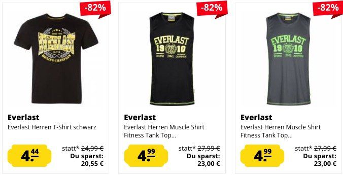 Everlast Sale bei SportSpar   z.B. T Shirts ab je 4,44€