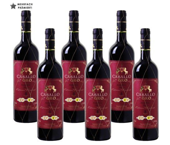 12 Flaschen Caballo dOro Tempranillo Reserva Rotwein für 59,88€   mehrfach goldprämiert!