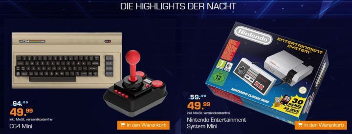 Saturn Gamescom Woche heute z.B.: NINTENDO Classic Mini Konsole für 64,99€ (statt 78€)