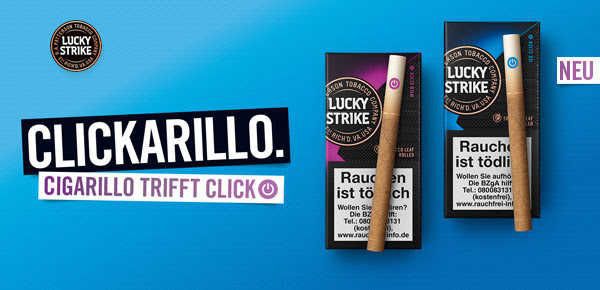 Probierpackung Lucky Strike Clickarillos kostenlos anfordern