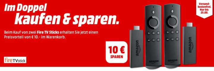 Doppelpack: KINDLE Fire TV Streaming Stick mit Alexa Sprachfernbedienung für 69,98 (statt 85€)