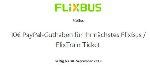 Top! 10€ Flixbus Paypal Gutschein   Tickets für lau