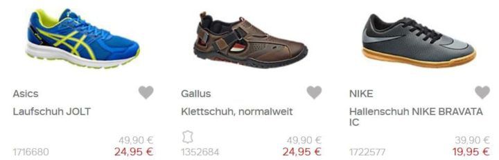 Deichmann mit bis zu 50% Rabatt auf Einzelpaare + 75% im Sale + VSK frei Top!