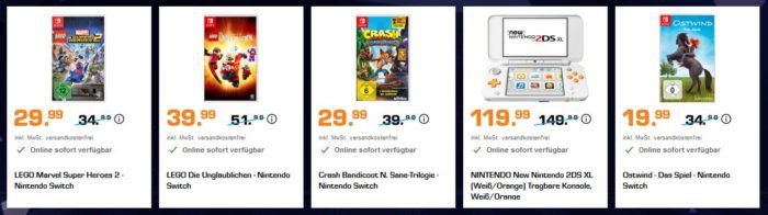 Saturn Gamescom Woche heute z.B.: Nintendo Switch + FORTNITE + Pro Controller für 319€ (statt 355€)