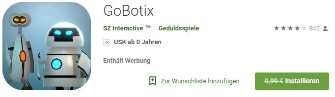 GoBotix (Android) gratis statt 0,99€