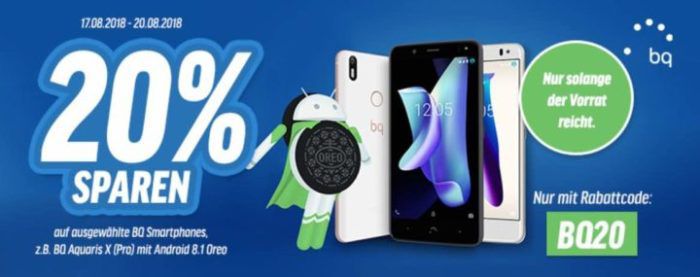 Bis Mitternacht: BQ Smartphones mit 20% Rabatt  bei Notebooksbilliger   BQ Aquaris U2 lite für 95,02€ (satt 125€)