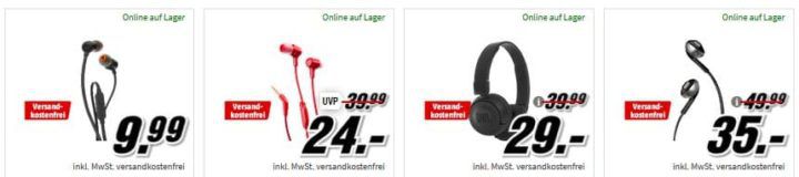 Media Markt JBL! Tiefpreisspätschicht:  günstige Kopfhörer   z.B. JBL T110 In ear Kopfhörer für 9,90€ (statt 14€)