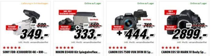 Media Markt Foto Weekend: günstige Kameras und Zubehör